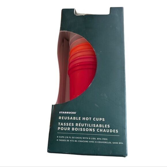 Starbucks reusable hot cups Holiday NIP set of 6 - Picture 1 of 9